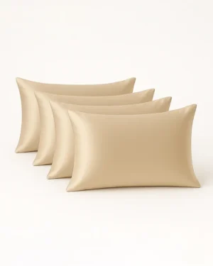22 mm Mulberry Silk Pillowcase 4pcs - Envelope - Beige, Twin