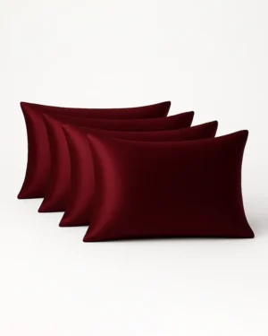 22 mm Mulberry Silk Pillowcase 4pcs - Envelope - Deep Burgundy, Twin